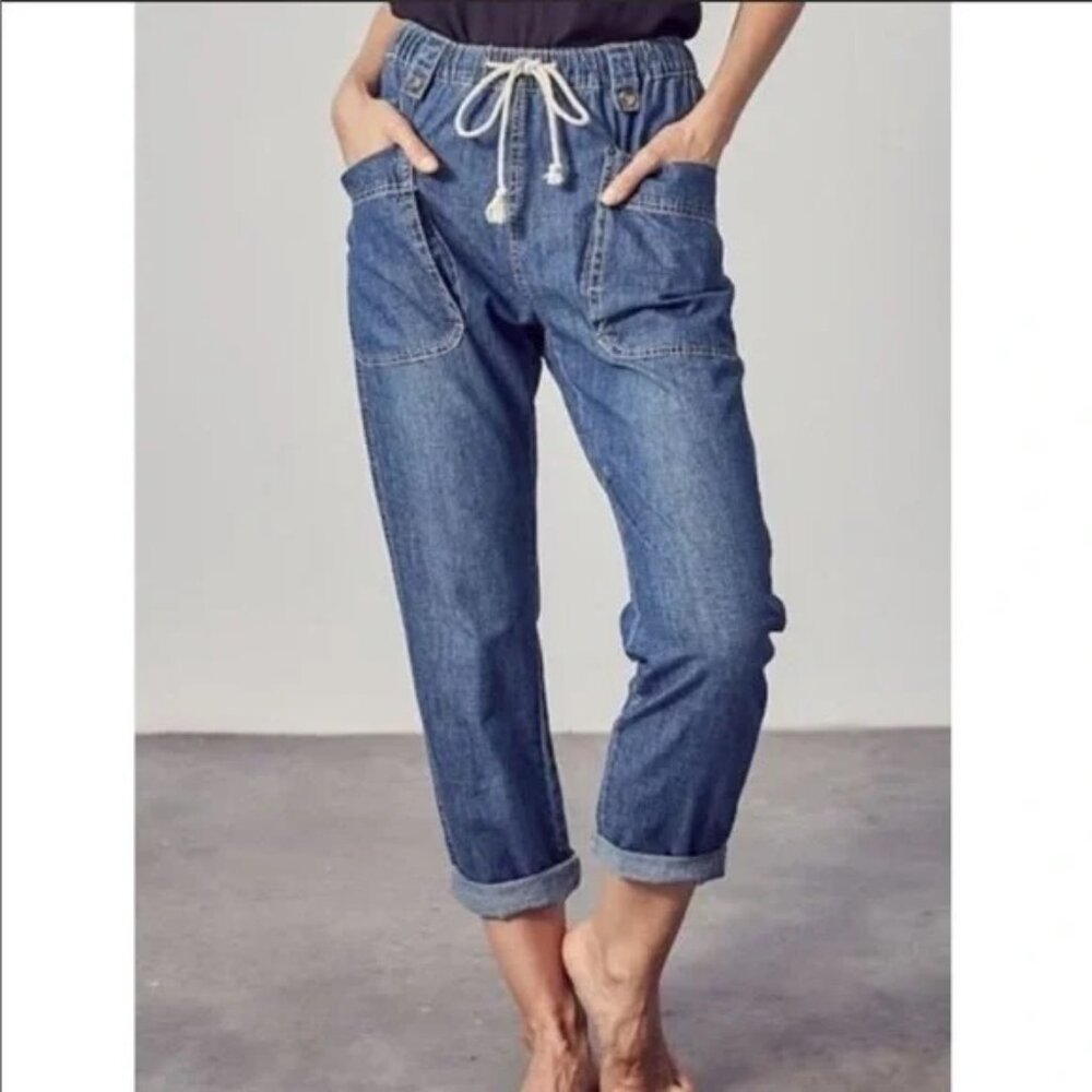 Denim Cargo Cropped Pants Medium - Picture 4 of 15